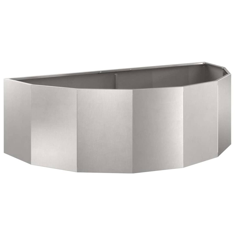 vidaXL Γλάστρα Ασημί 120 x 60 x 35 cm Ανοξείδωτο ατσάλι