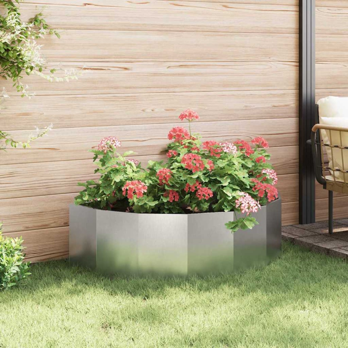 vidaXL Γλάστρα Ασημί 120 x 60 x 35 cm Ανοξείδωτο ατσάλι