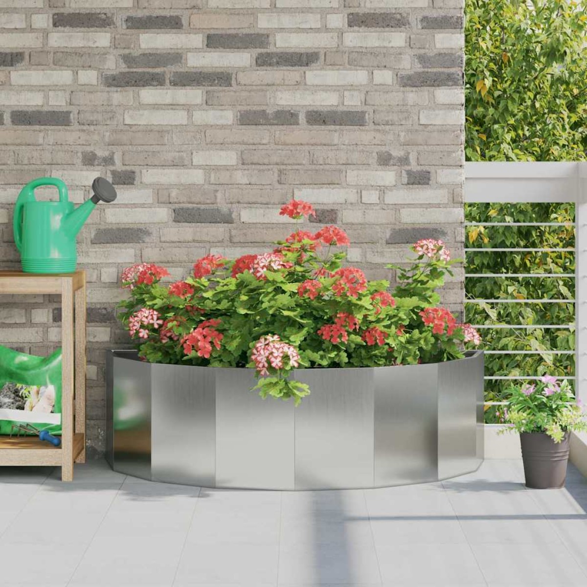 vidaXL Γλάστρα Ασημί 120 x 60 x 35 cm Επικαλυμμένος Χάλυβας