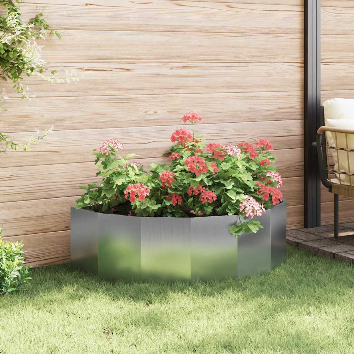 vidaXL Γλάστρα Ασημί 120 x 60 x 35 cm Επικαλυμμένος Χάλυβας