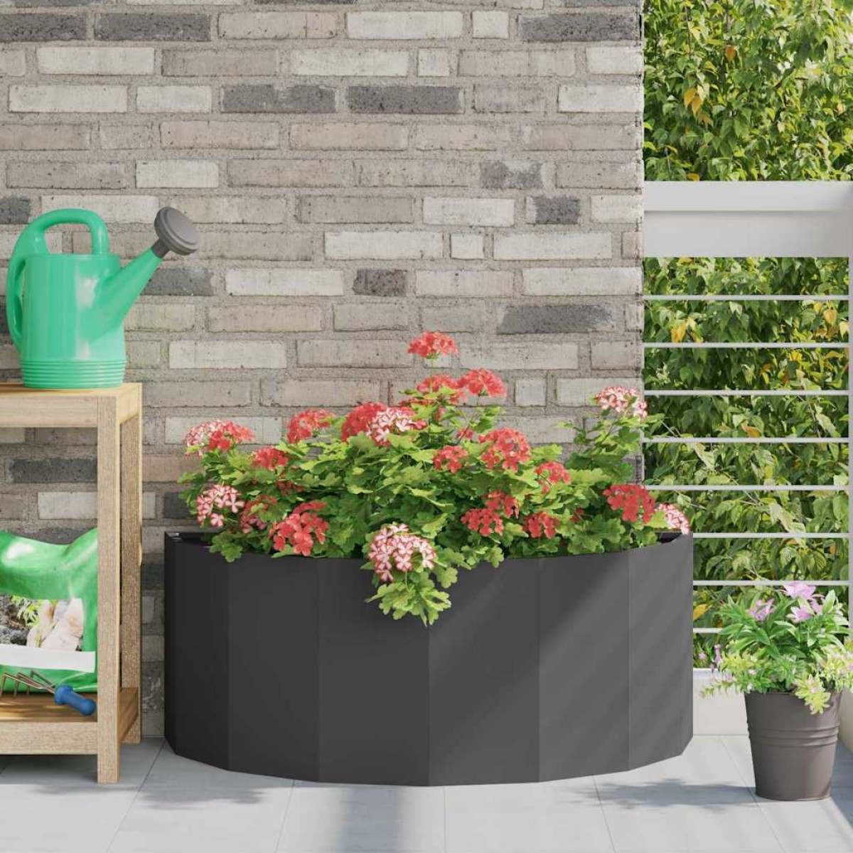 vidaXL Γλάστρα Μαύρο 90 x 45 x 35 cm Ατσάλι