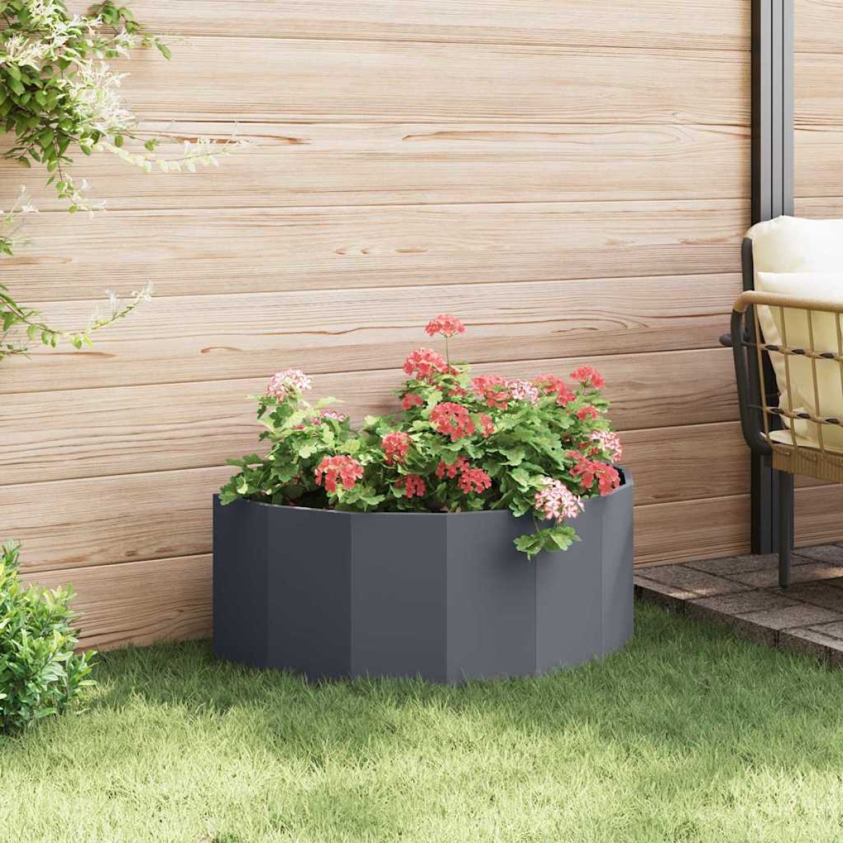 vidaXL Γλάστρα Ανθρακί 90 x 45 x 35 cm Ατσάλι