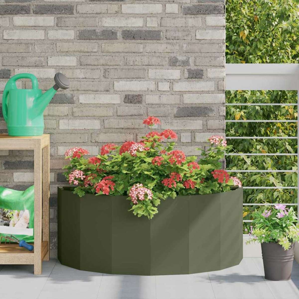 vidaXL Γλάστρα Ελιά Πράσινη 90 x 45 x 35 cm Ατσάλι