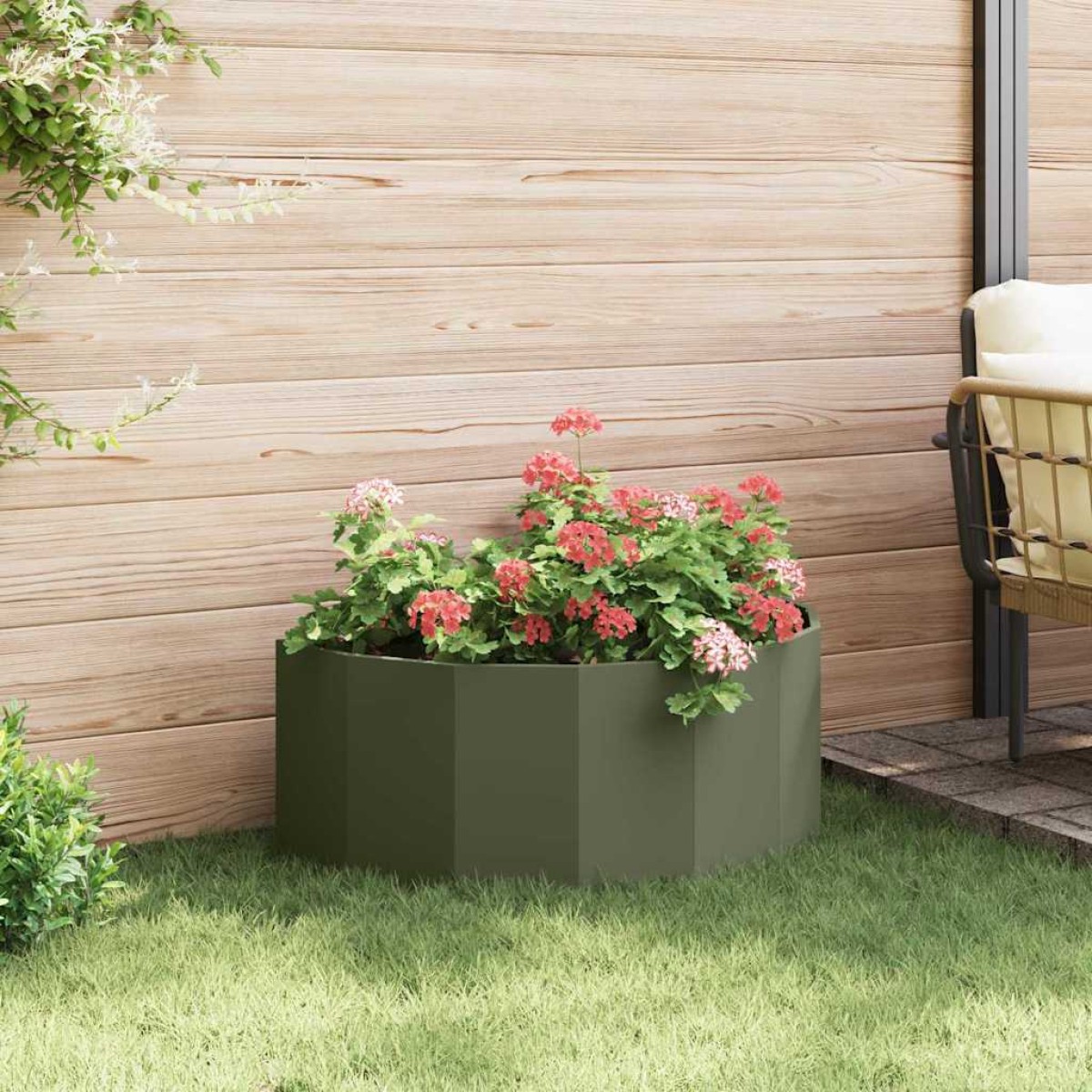vidaXL Γλάστρα Ελιά Πράσινη 90 x 45 x 35 cm Ατσάλι