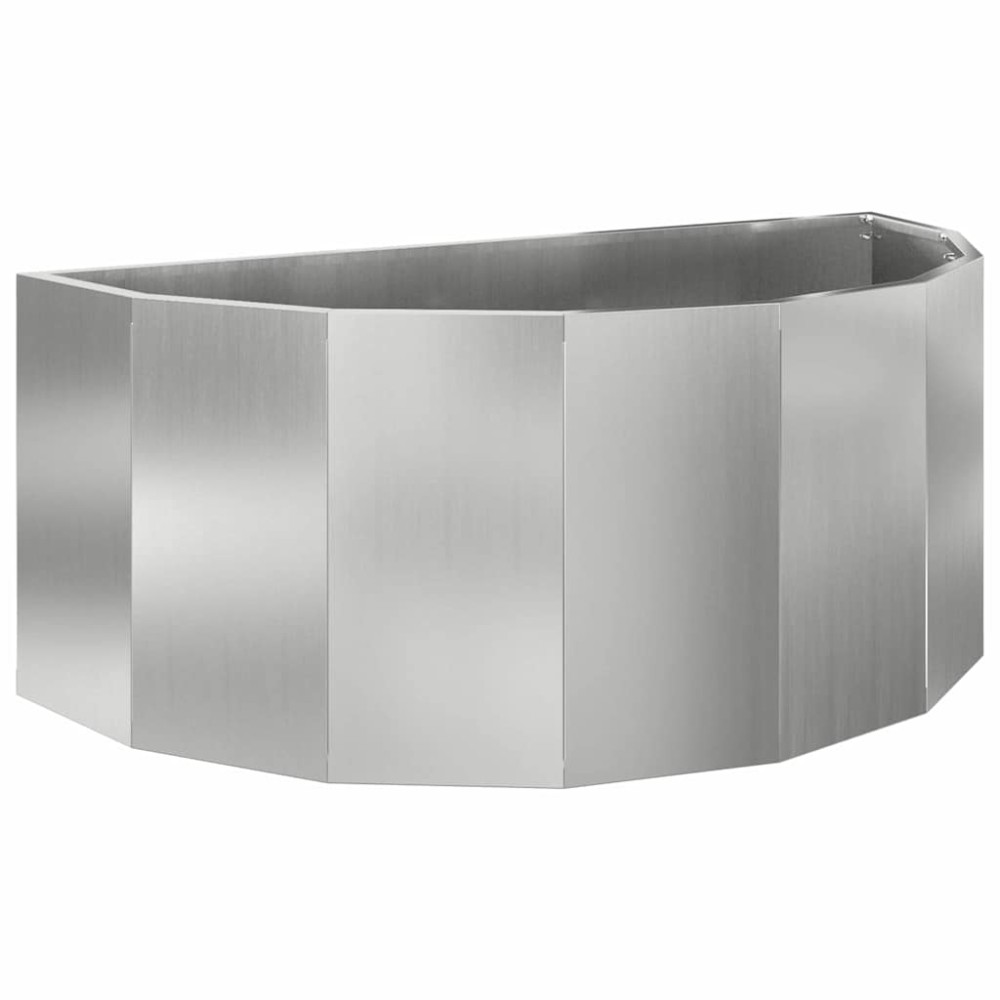 vidaXL Γλάστρα Ασημί 90 x 45 x 35 cm Επικαλυμμένος Χάλυβας