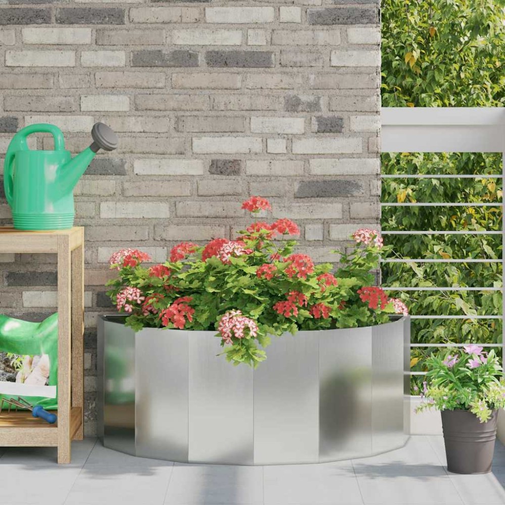vidaXL Γλάστρα Ασημί 90 x 45 x 35 cm Επικαλυμμένος Χάλυβας