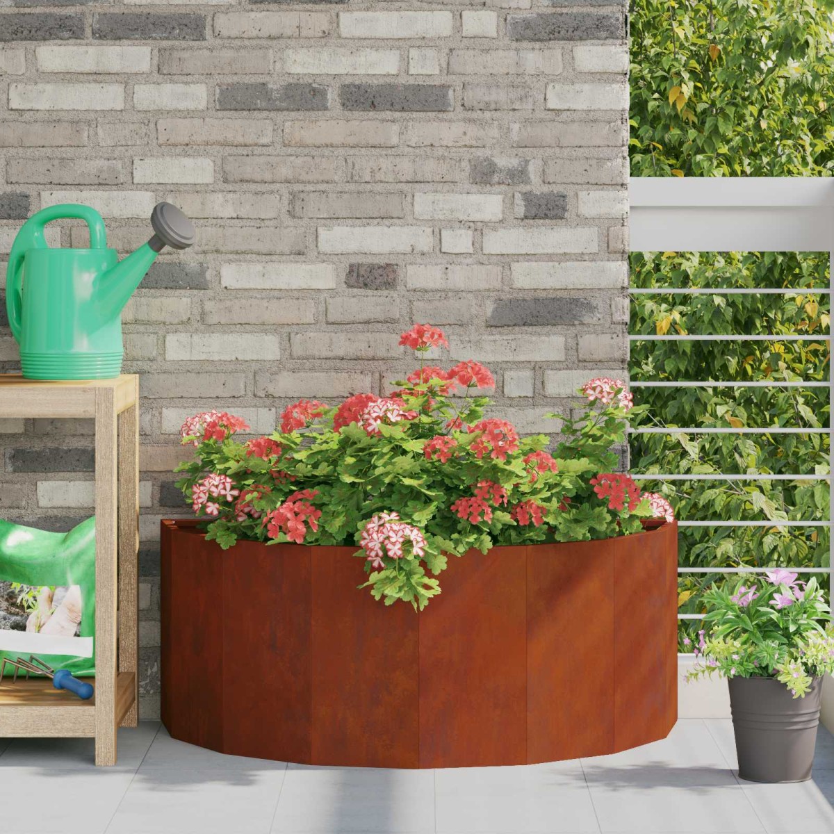 vidaXL Γλάστρα Σκ rusty 90 x 45 x 35 cm Ατσάλι Σκληρυθέν στον Αέρα