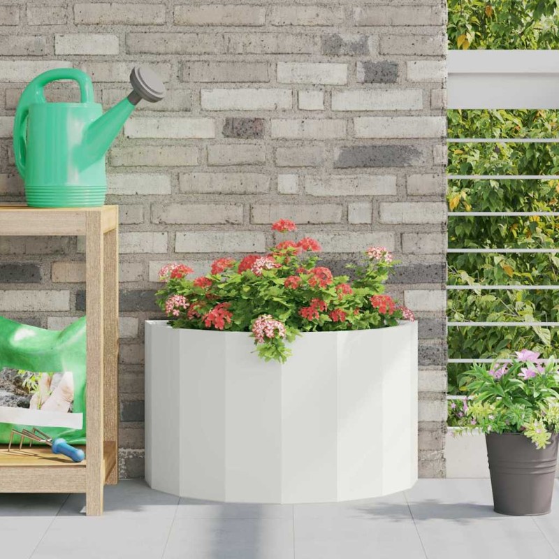 vidaXL Γλάστρα Λευκό 60 x 30 x 35 εκ Ατσάλι
