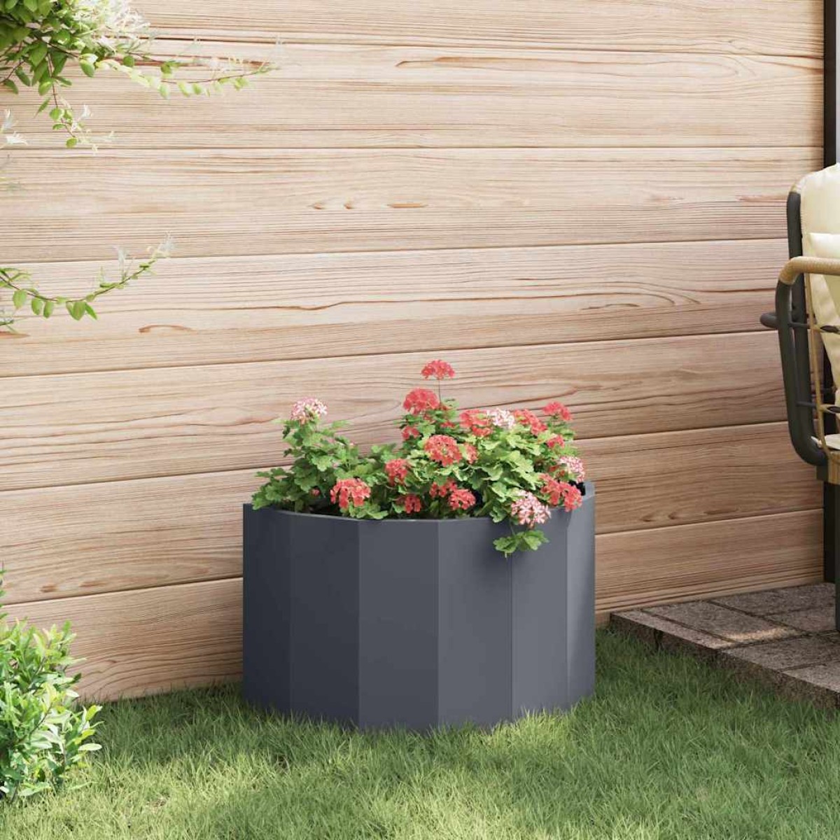vidaXL Γλάστρα Ανθρακί 60 x 30 x 35 εκ Ατσάλι
