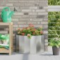vidaXL Γλάστρα Ασημί 60 x 30 x 35 εκ Επικαλυμμένος Χάλυβας