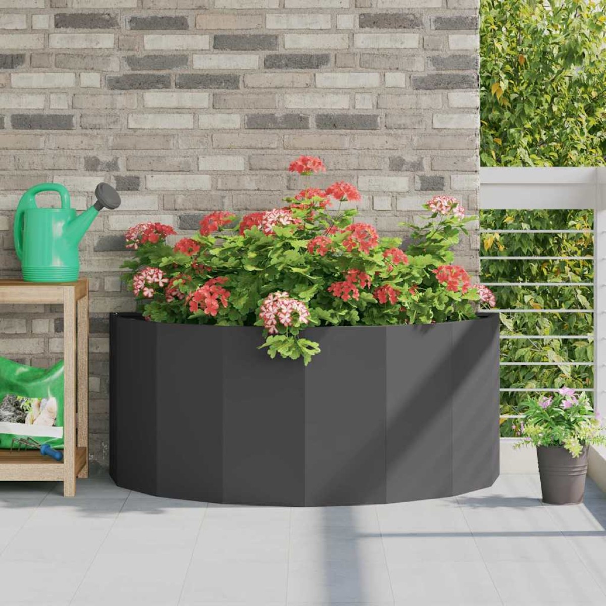 vidaXL Γλάστρα Μαύρο 120 x 60 x 50 εκ. Ατσάλι
