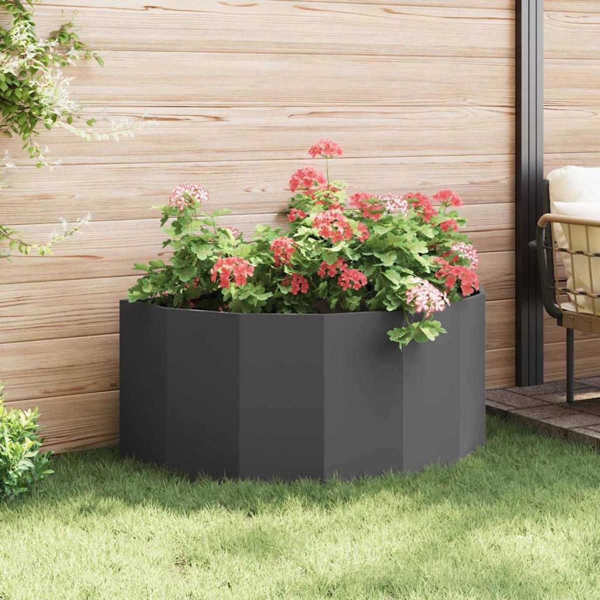 vidaXL Γλάστρα Μαύρο 120 x 60 x 50 εκ. Ατσάλι