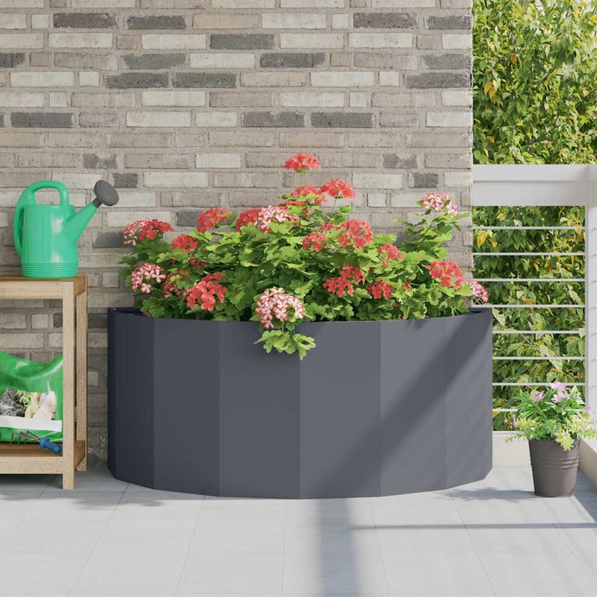 vidaXL Γλάστρα Ανθρακί 120 x 60 x 50 εκ. Ατσάλι