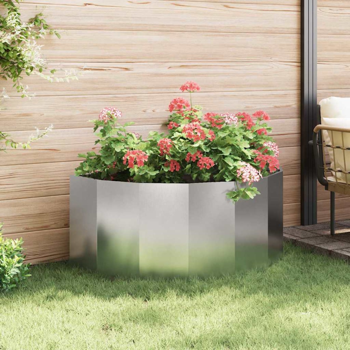 vidaXL Γλάστρα Ασημί 120 x 60 x 50 εκ. Ανοξείδωτο ατσάλι
