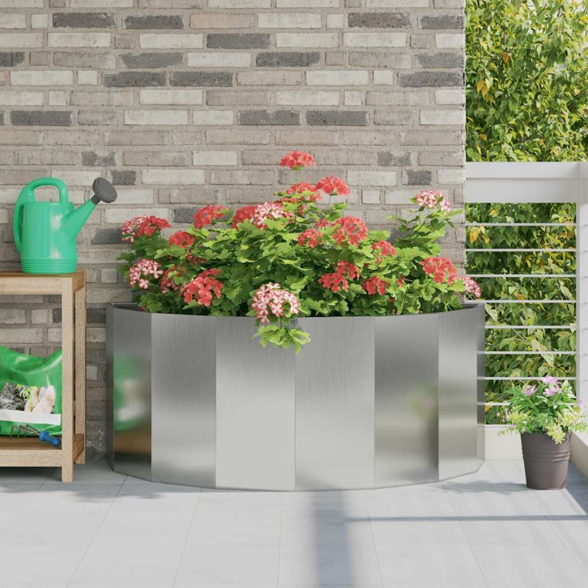 vidaXL Γλάστρα Ασημί 120 x 60 x 50 εκ. Επικαλυμμένος Χάλυβας