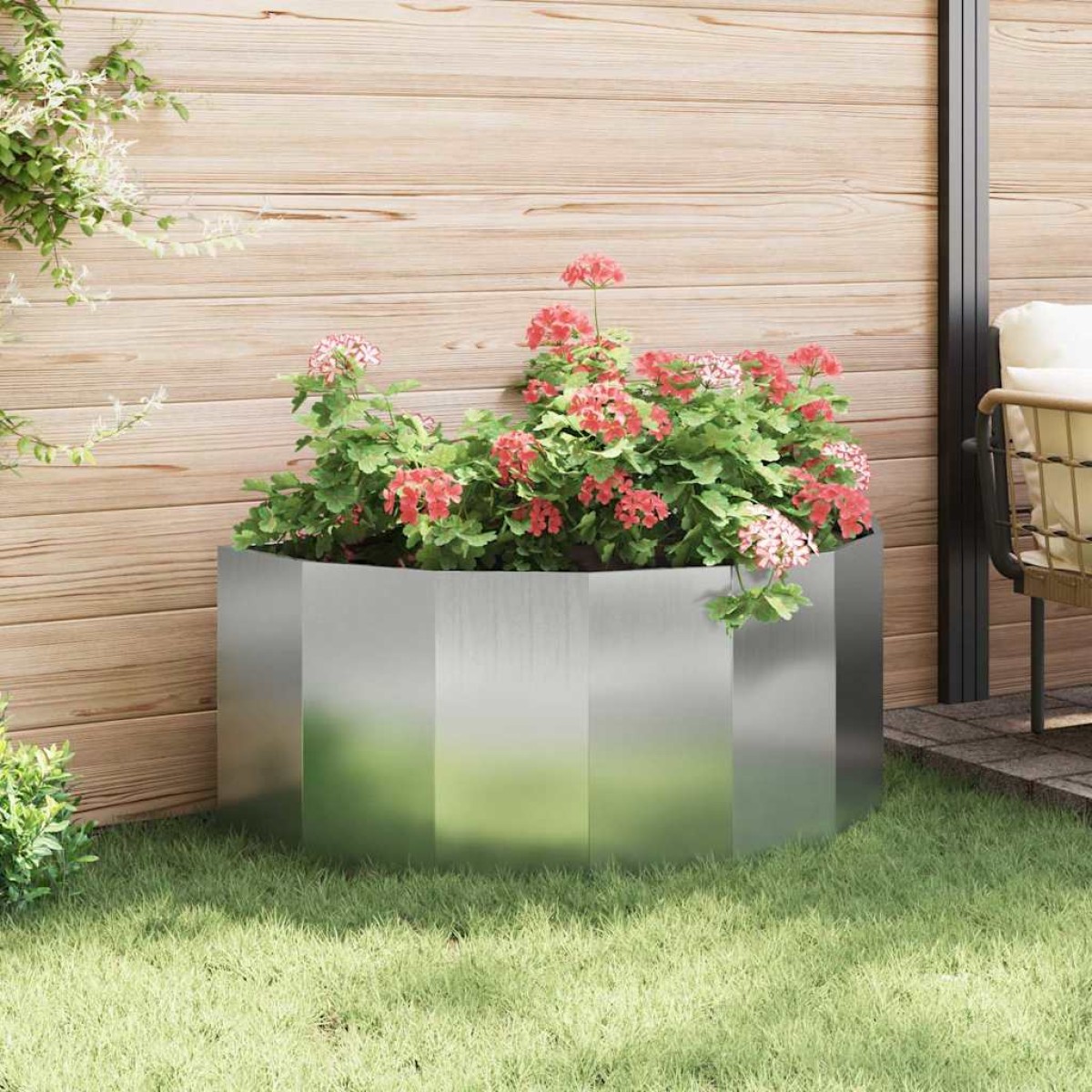 vidaXL Γλάστρα Ασημί 120 x 60 x 50 εκ. Επικαλυμμένος Χάλυβας