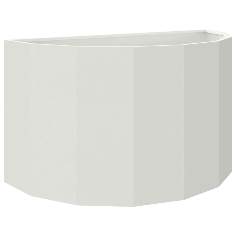 vidaXL Γλάστρα Λευκό 90 x 45 x 50 εκ. Ατσάλι