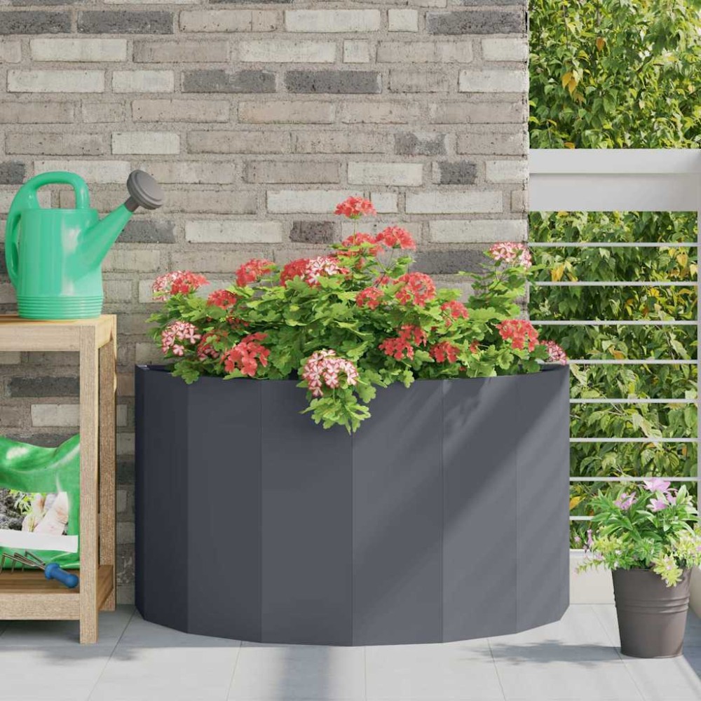 vidaXL Γλάστρα Ανθρακί 90 x 45 x 50 εκ. Ατσάλι