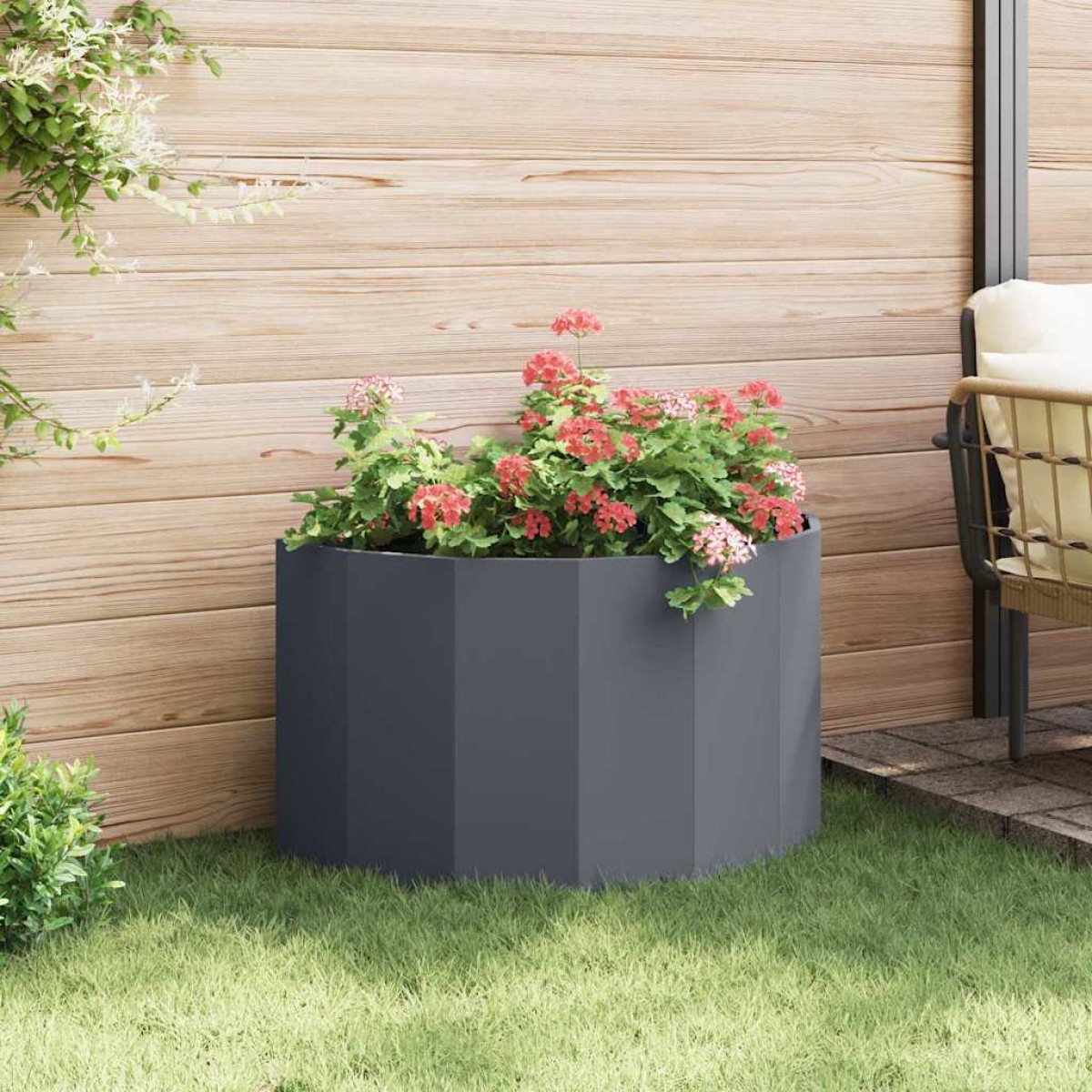 vidaXL Γλάστρα Ανθρακί 90 x 45 x 50 εκ. Ατσάλι