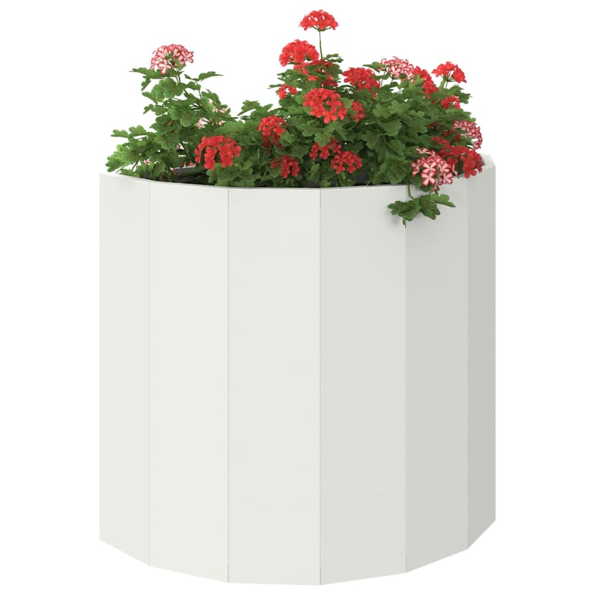 vidaXL Γλάστρα Λευκό 60 x 30 x 50 εκ. Ατσάλι