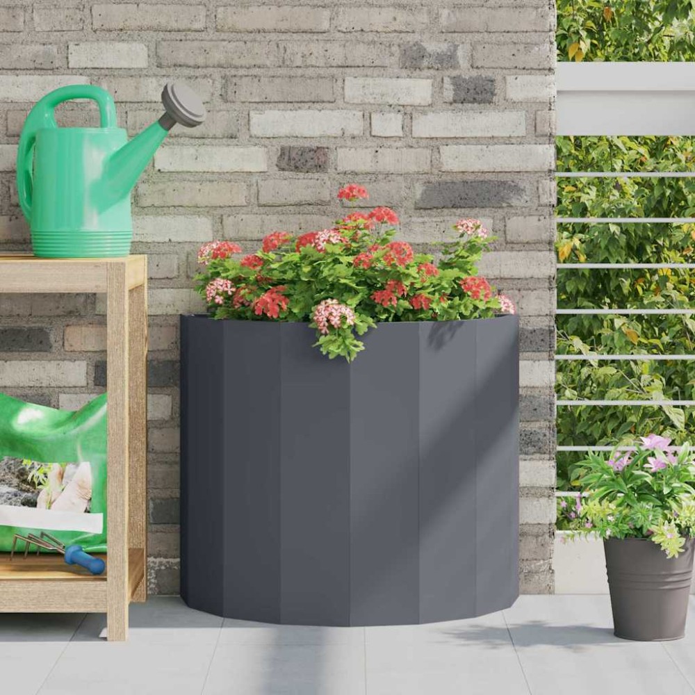 vidaXL Γλάστρα Ανθρακί 60 x 30 x 50 εκ. Ατσάλι