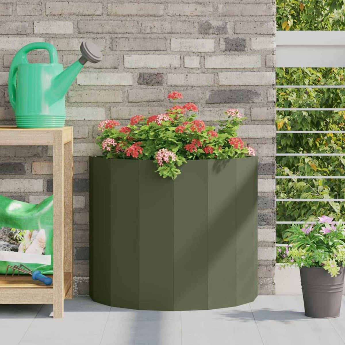 vidaXL Γλάστρα Ελιά Πράσινη 60 x 30 x 50 εκ. Ατσάλι