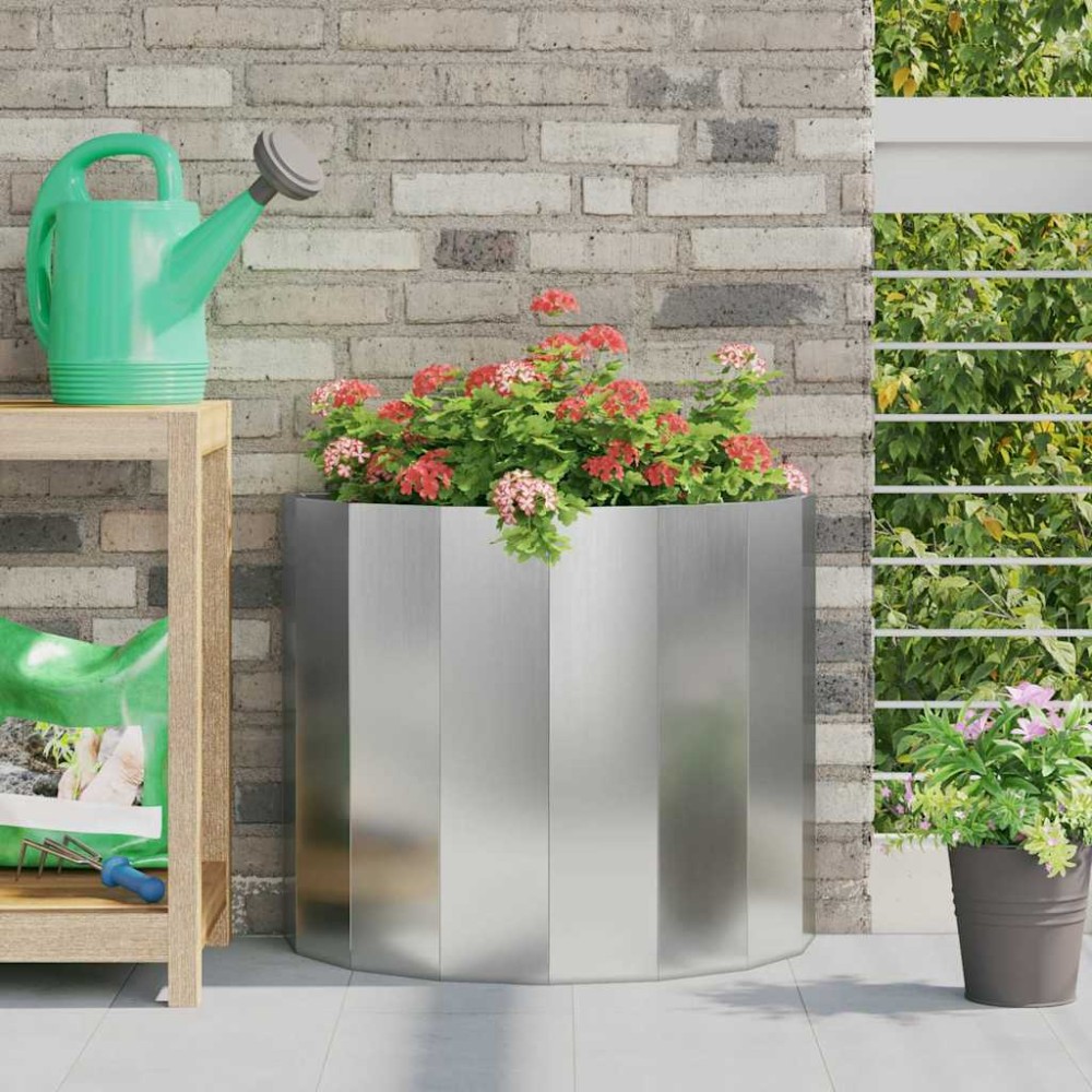 vidaXL Γλάστρα Ασημί 60 x 30 x 50 εκ. Επικαλυμμένος Χάλυβας