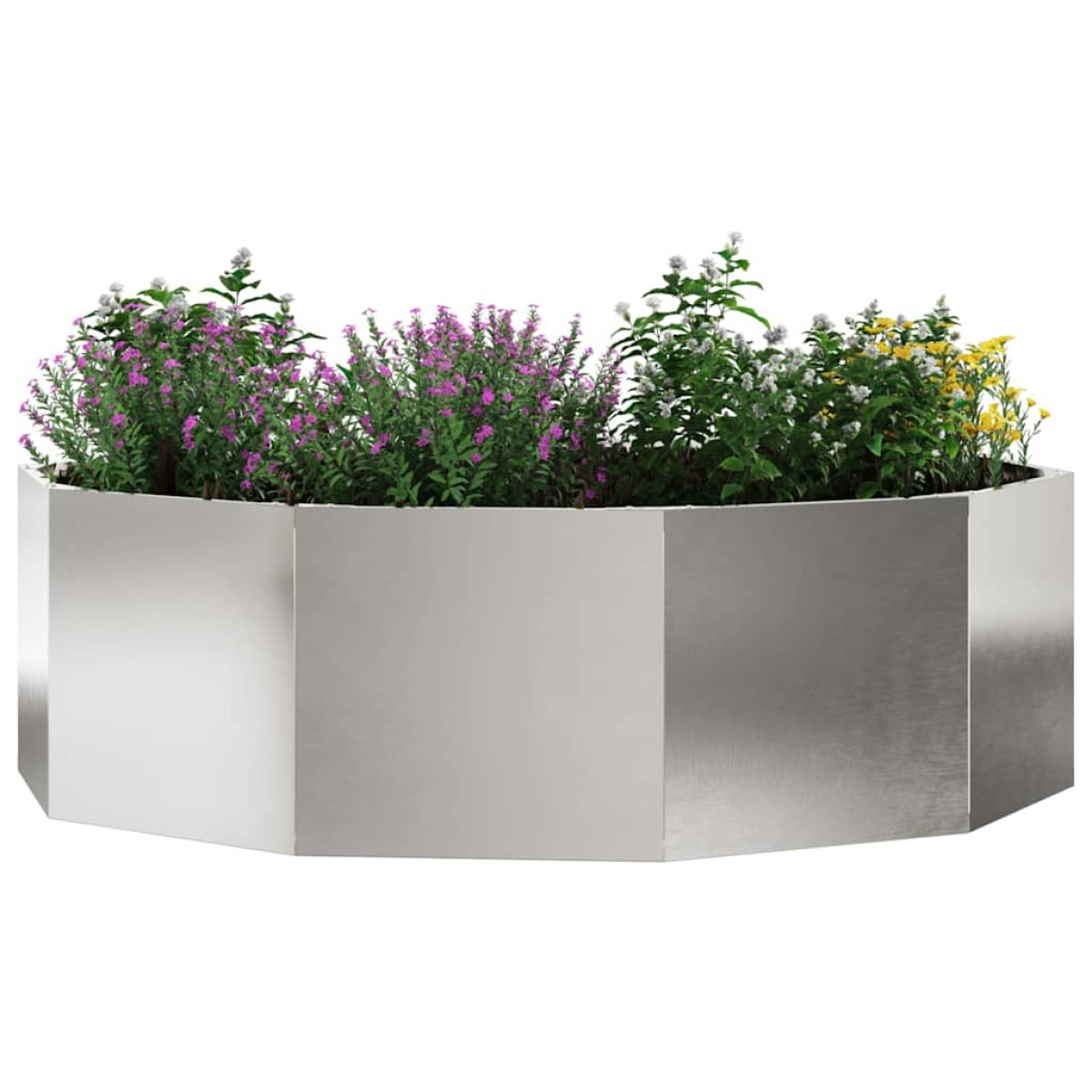vidaXL Γλάστρα Ασημί 120 x 120 x 35 εκ Ανοξείδωτο ατσάλι