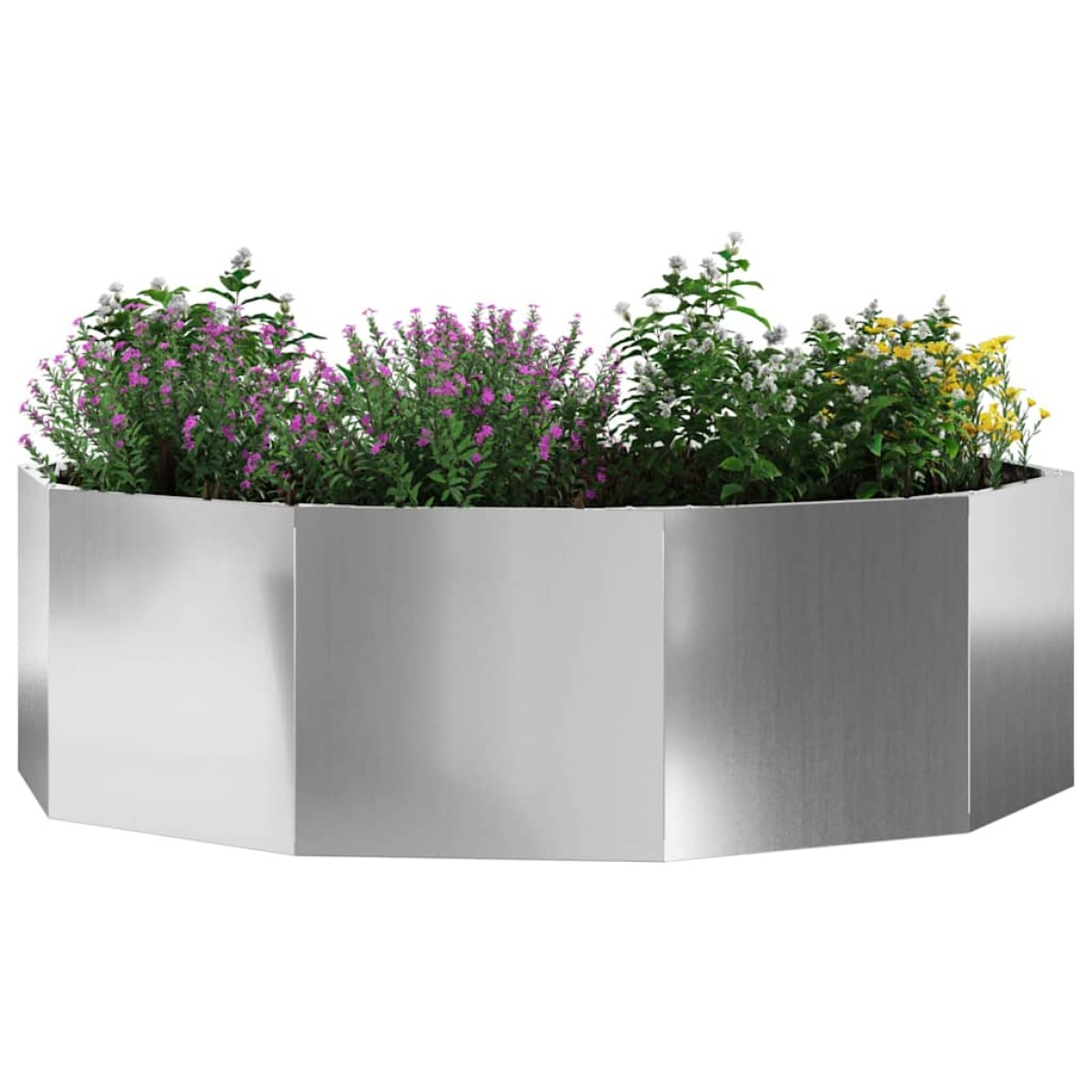 vidaXL Γλάστρα Ασημί 120 x 120 x 35 εκ Επικαλυμμένος Χάλυβας