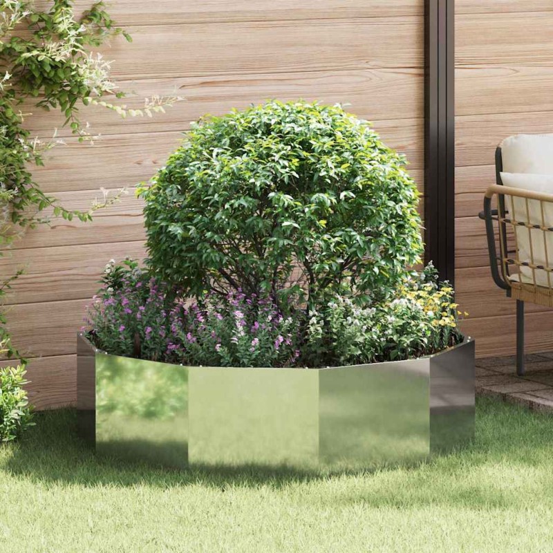 vidaXL Γλάστρα Ασημί 120 x 120 x 35 εκ Επικαλυμμένος Χάλυβας