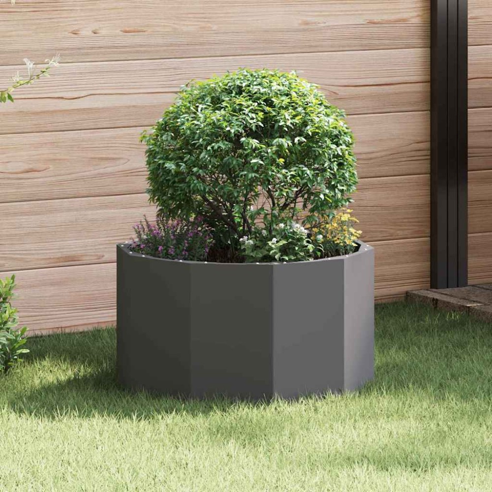 vidaXL Γλάστρα Μαύρο 60 x 60 x 35 cm Ατσάλι