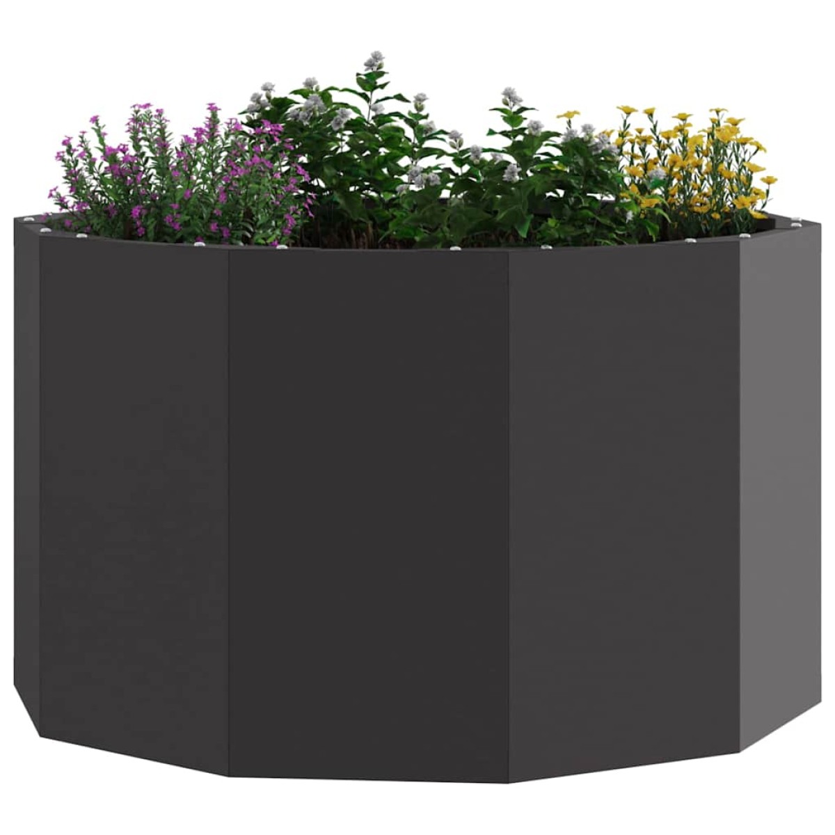 vidaXL Γλάστρα Μαύρο 60 x 60 x 35 cm Ατσάλι