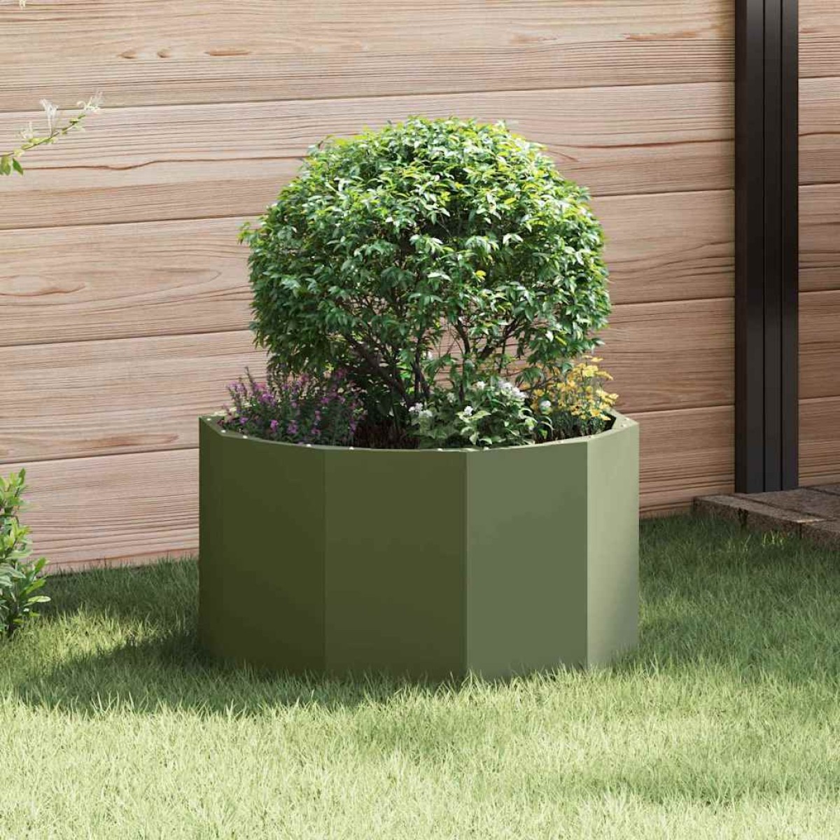 vidaXL Γλάστρα Ελιά Πράσινη 60 x 60 x 35 cm Ατσάλι