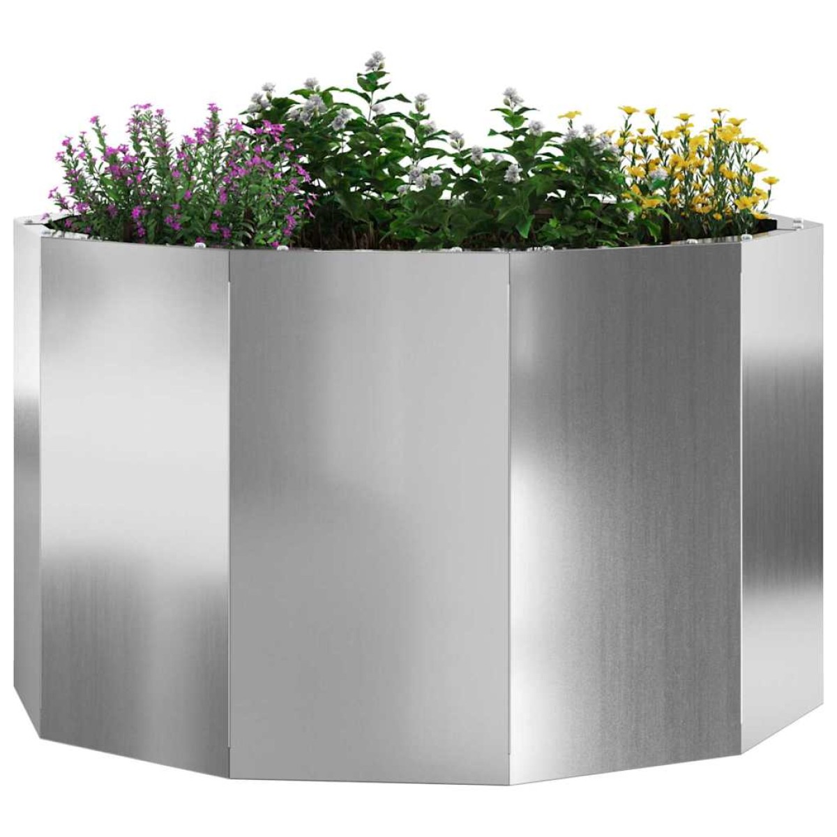 vidaXL Γλάστρα Ασημί 60 x 60 x 35 cm Επικαλυμμένος Χάλυβας