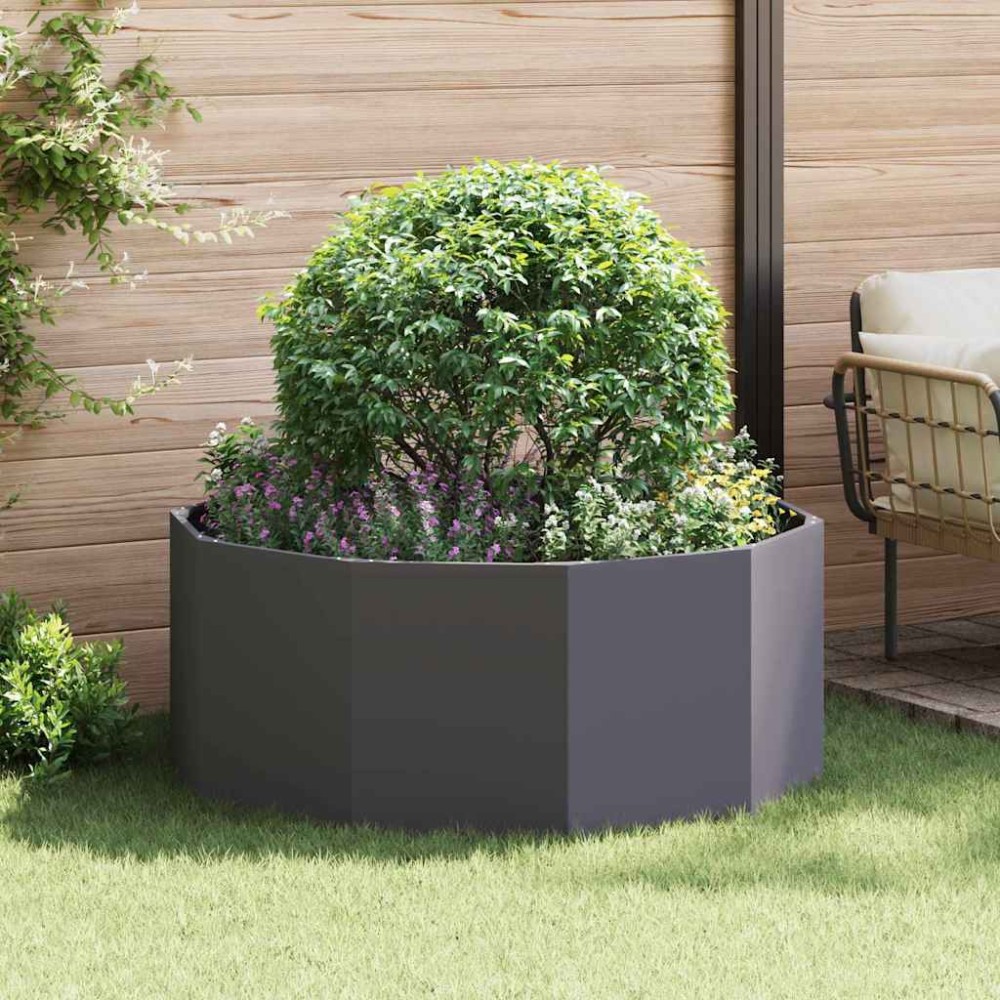 vidaXL Γλάστρα Μαύρο 120 x 120 x 50 εκ Ατσάλι