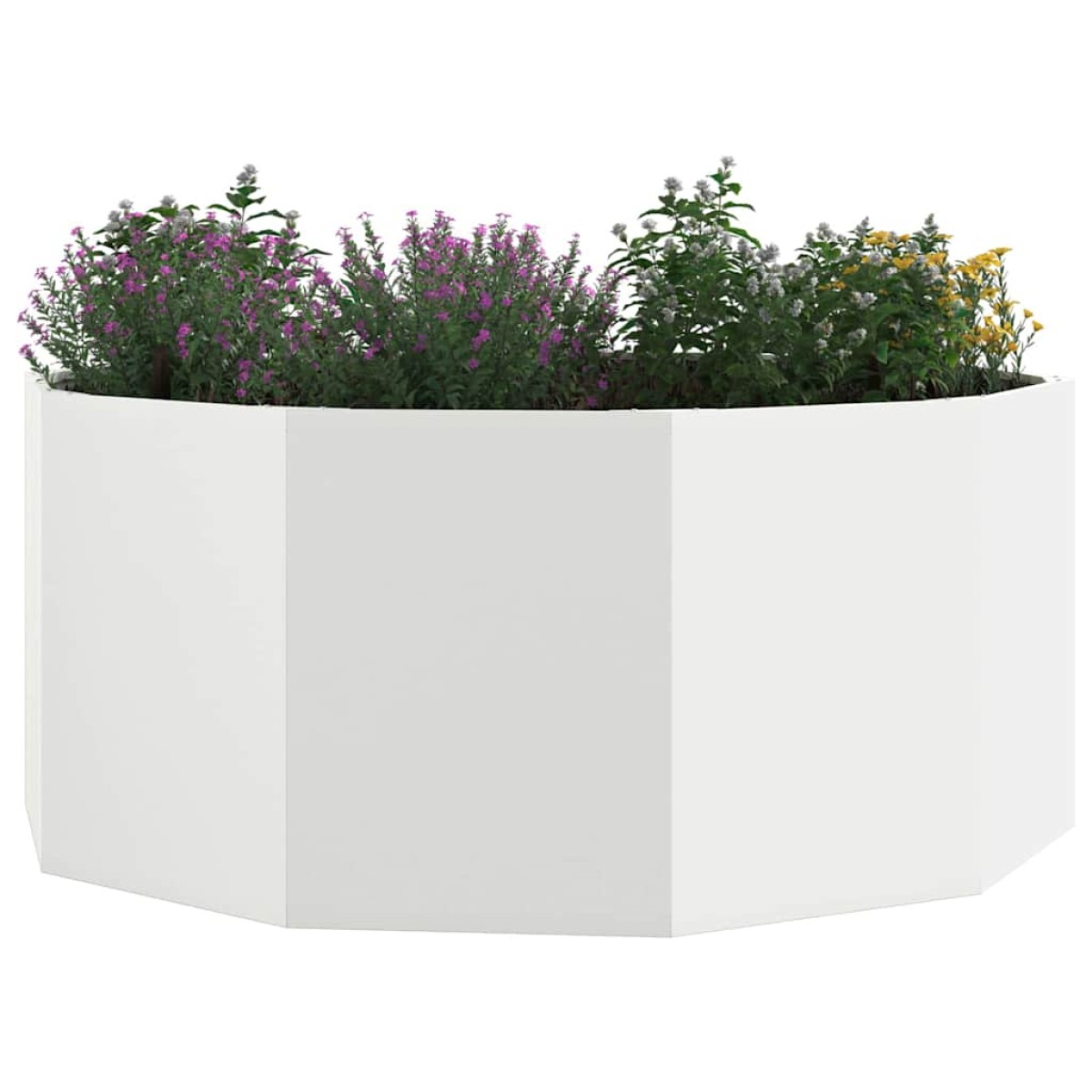 vidaXL Γλάστρα Λευκό 120 x 120 x 50 εκ Ατσάλι