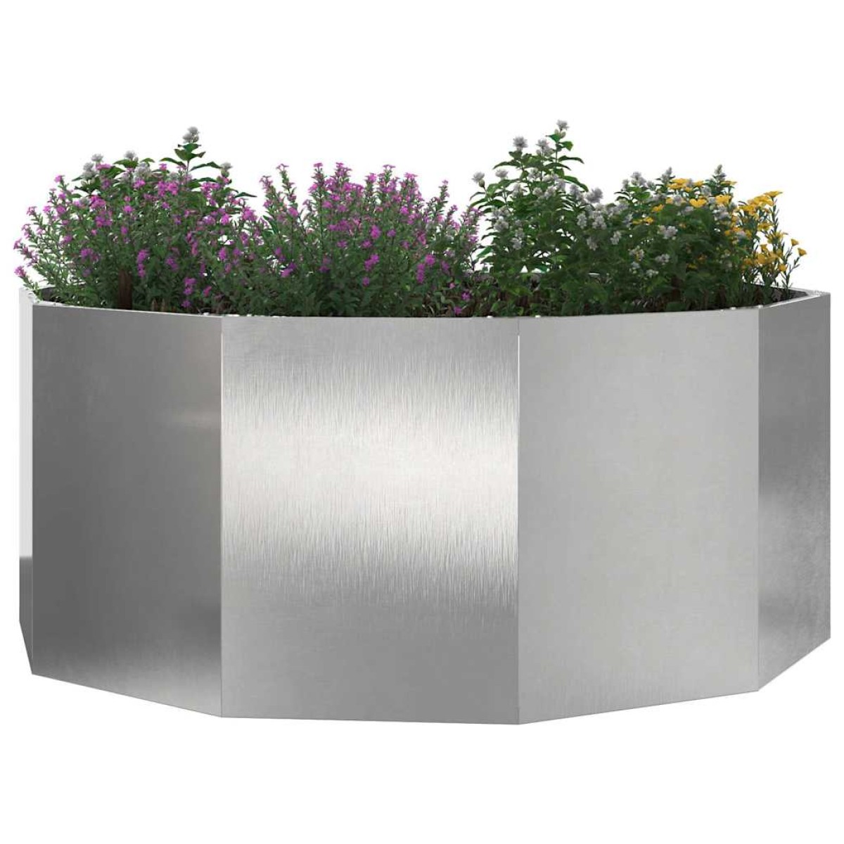 vidaXL Γλάστρα Ασημί 120 x 120 x 50 εκ Ανοξείδωτο ατσάλι
