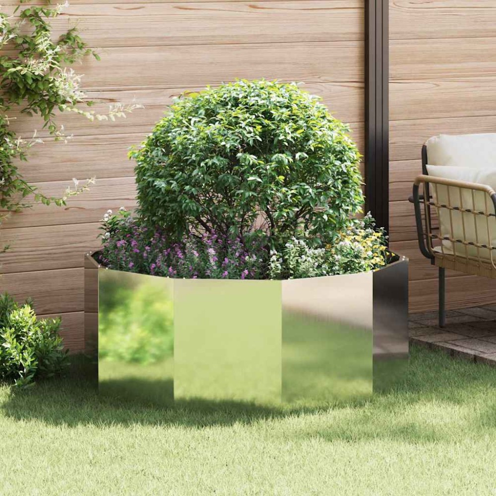 vidaXL Γλάστρα Ασημί 120 x 120 x 50 εκ Επικαλυμμένος Χάλυβας
