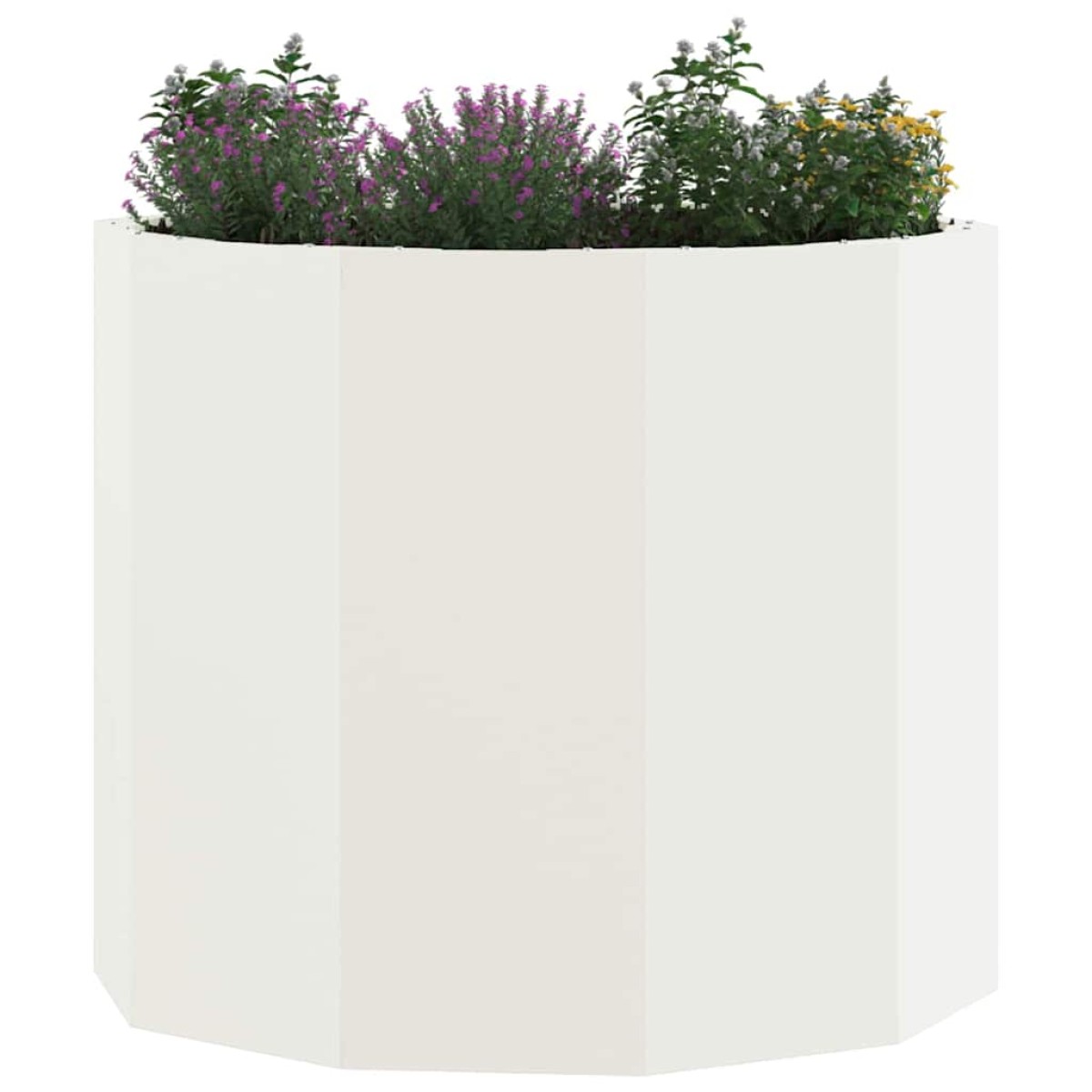 vidaXL Γλάστρα Λευκό 60 x 60 x 50 εκ Ατσάλι