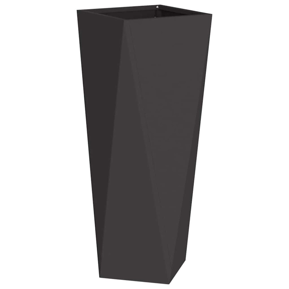 vidaXL Γλάστρα Μαύρο 30 x 30 x 75 εκ Ατσάλι