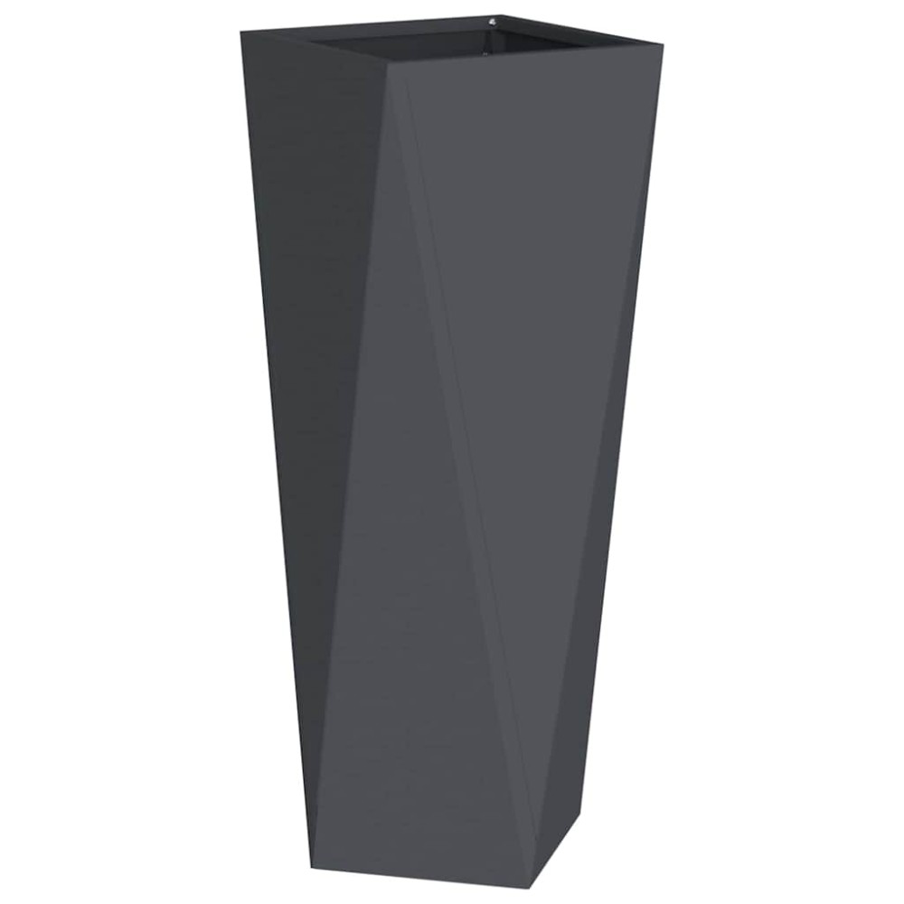 vidaXL Γλάστρα Ανθρακί 30 x 30 x 75 εκ Ατσάλι