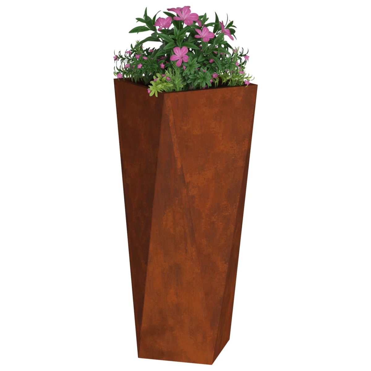 vidaXL Γλάστρα 2 τμχ. Σκ rusty 30 x 30 x 75 εκ