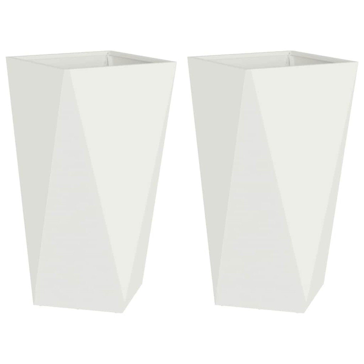 vidaXL Γλάστρα 2 τμχ. Λευκό 40 x 40 x 75 cm Ατσάλι