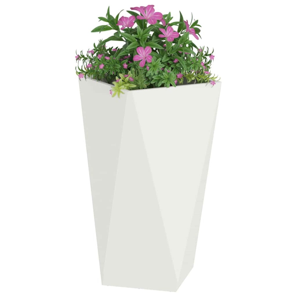 vidaXL Γλάστρα 2 τμχ. Λευκό 40 x 40 x 75 cm Ατσάλι