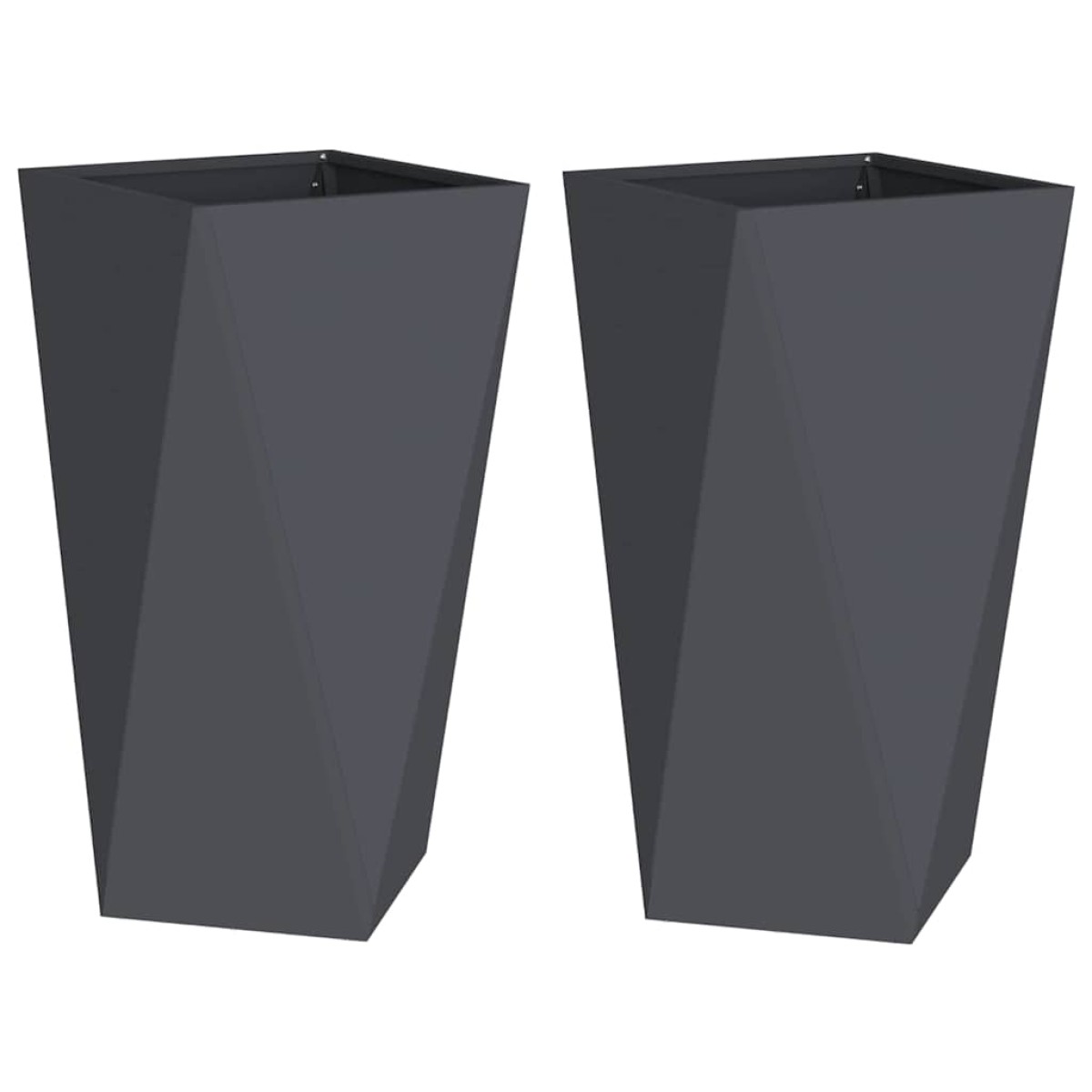 vidaXL Γλάστρα 2 τμχ. Ανθρακί 40 x 40 x 75 cm Ατσάλι
