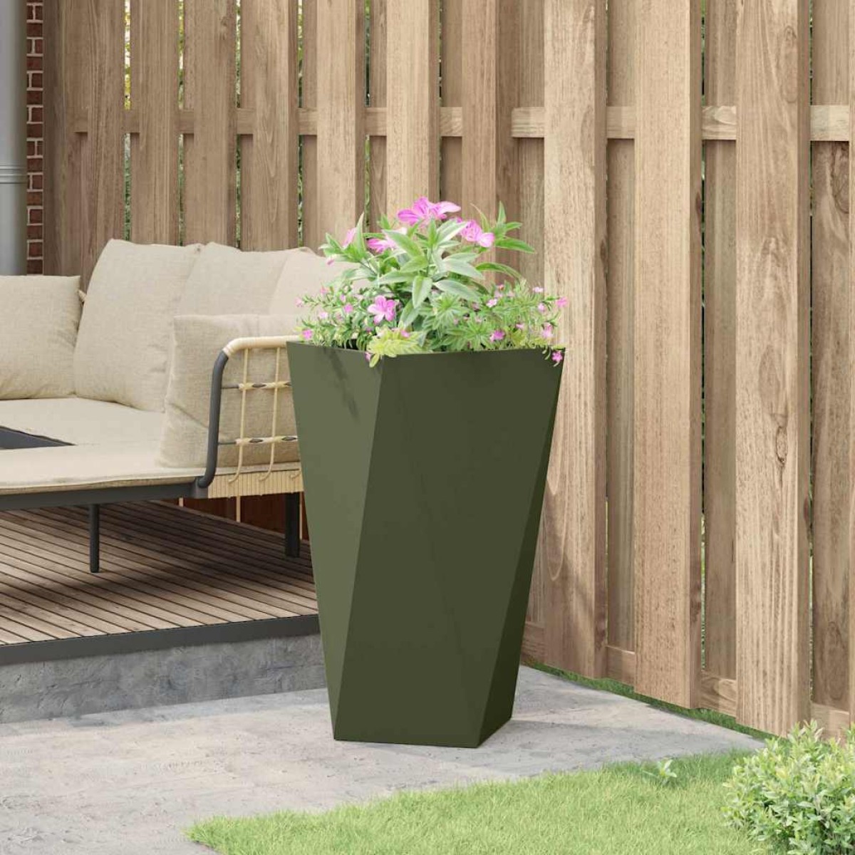 vidaXL Γλάστρα Ελιά Πράσινη 40 x 40 x 75 cm Ατσάλι