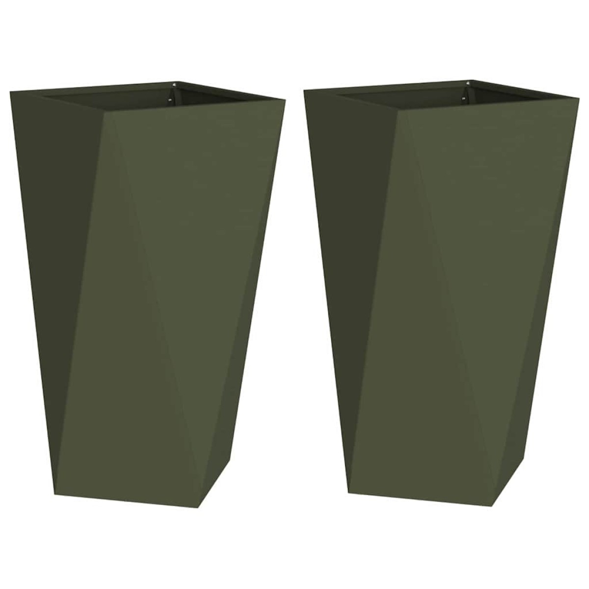 vidaXL Γλάστρα 2 τμχ. Ελιά Πράσινη 40 x 40 x 75 cm Ατσάλι