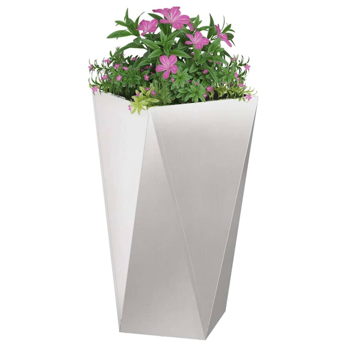 vidaXL Γλάστρα 2 τμχ. Ασημί 40 x 40 x 75 cm Ανοξείδωτο ατσάλι