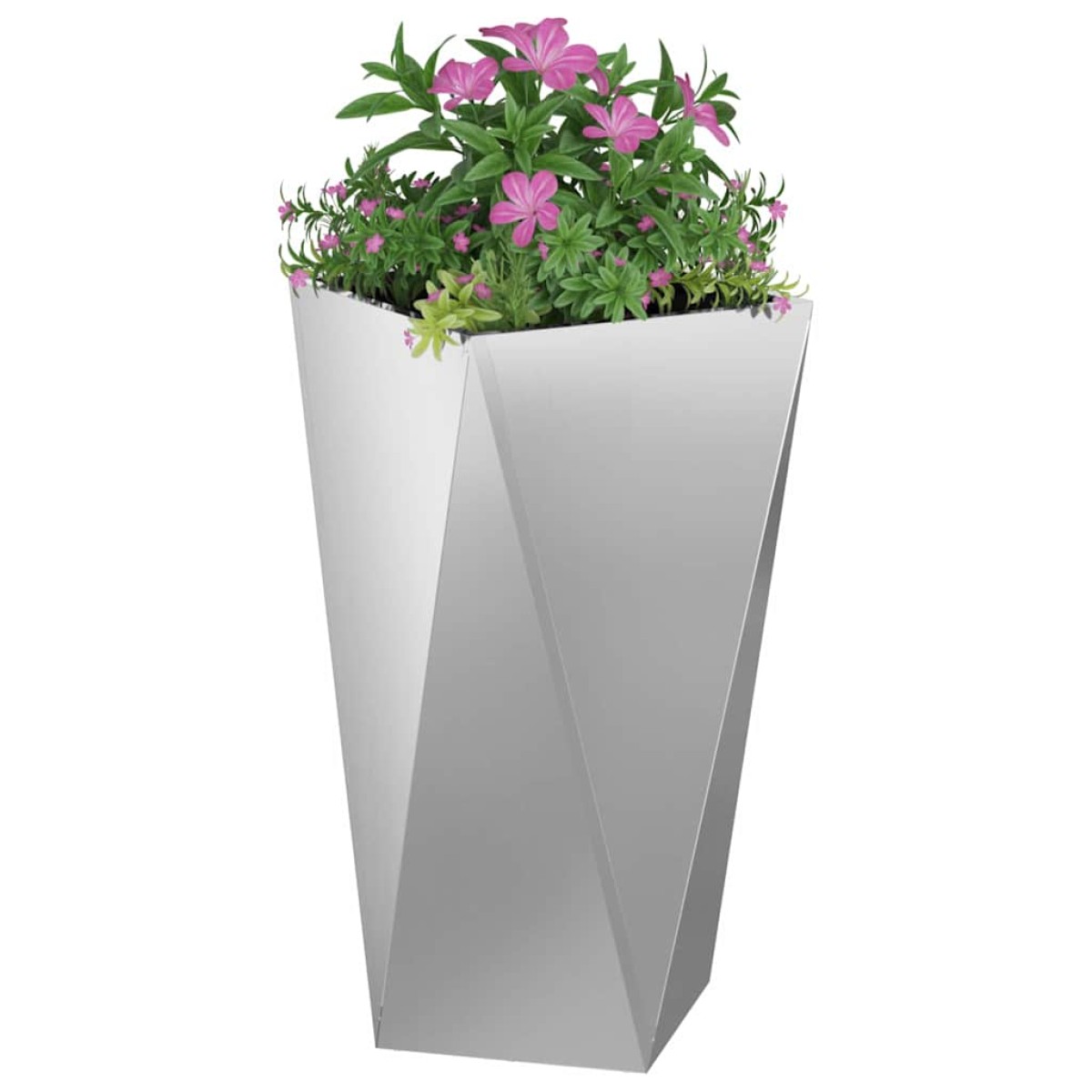 vidaXL Γλάστρα 2 τμχ. Ασημί 40 x 40 x 75 cm Επικαλυμμένος Χάλυβας