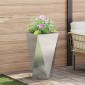 vidaXL Γλάστρα 2 τμχ. Ασημί 40 x 40 x 75 cm Επικαλυμμένος Χάλυβας